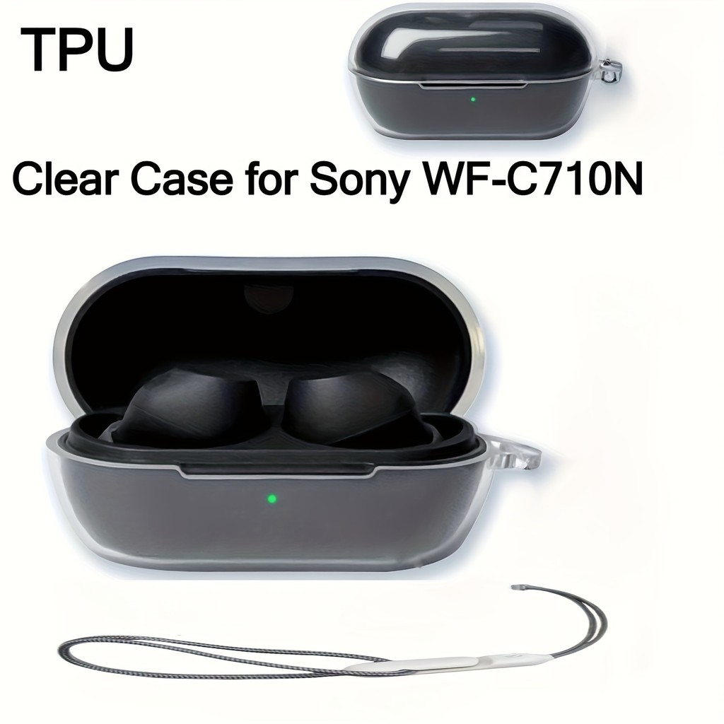 เคสใสสําหรับ Sony WF-C710N หูฟังตัดเสียงรบกวนไร้สายอย่างแท้จริง - ความโปร่งใส TPU นุ่มกันกระแทกพร้อม