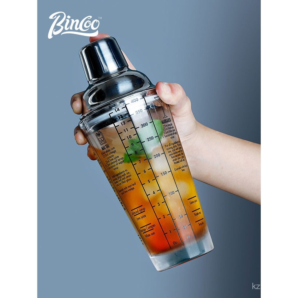 Bincoo แก้ว Shaker ถ้วยผสมชุด Hand-Made ชามะนาวทําเครื่องมือทําเครื่องดื่มนมชา Hand-Cranked Cup 888 