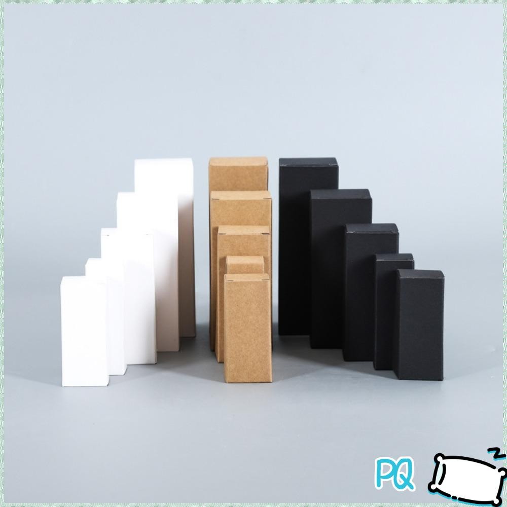 หน้า กล่องของขวัญกระดาษ 10ชิ้น,กล่องกระดาษแข็งกระดาษคราฟท์ขนาดใหญ่ขนาดเล็ก,สีดํา/สีขาว ทําเอง คุกกี้ทํามือขนมกล่องบรรจุภัณฑ์เด็กอาบน