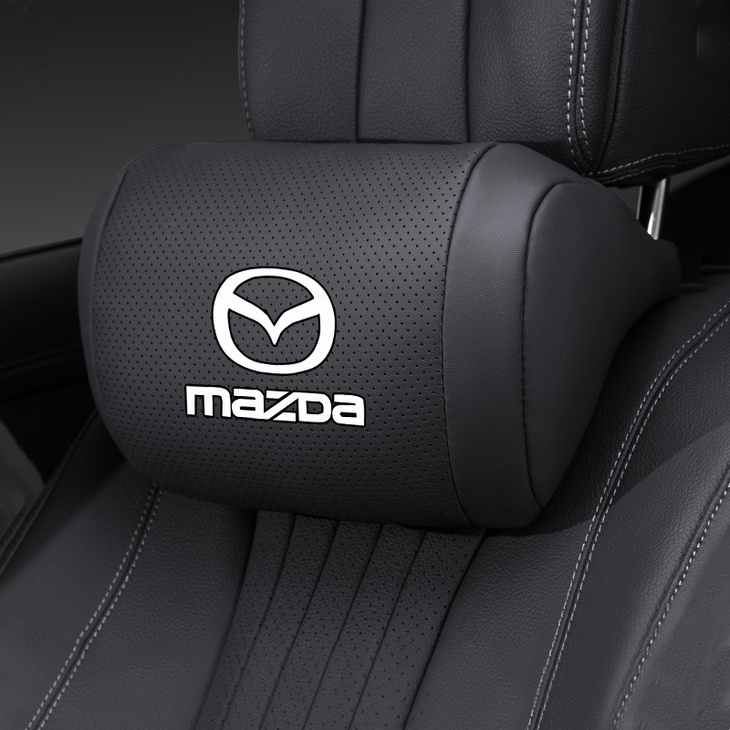 รถคอหมอนหนัง PU รถ Headrest คอสนับสนุนหมอนคอรถสําหรับ Mazda 2 3 6 323 CX3 CX4 CX5 CX8 CX30 BT50