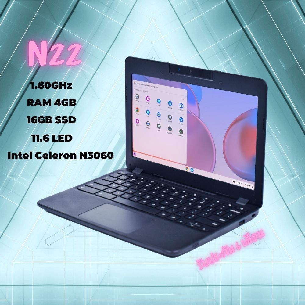 โน๊ตบุ๊คมือสอง พร้อมใช้งาน สภาพดี แล็ปท็อป Lenovo รุ่น N22 RAM 4GB/16GB SSD จอ 11.6 นิ้ว