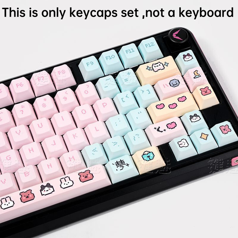 PBT Keycap Cherry Pixel Rabbit Full Five Sided Dye Sublimation Mechanical Keyboard Keycap ปรับให้เข้