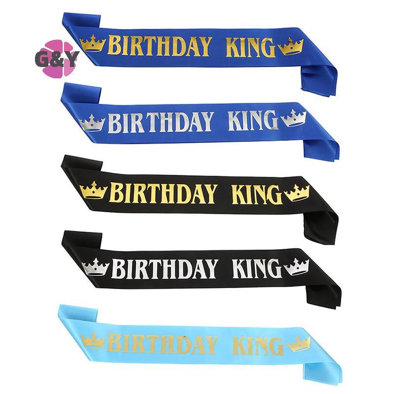 G&Y Birthday King Sash for Men Boy Happy 16th 18th 20th 30th Birthday Party Decor COD