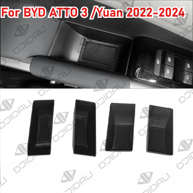For BYD Atto 3 /yuan 2022-2024 กล่องเก็บของที่เท้าแขนประตูภายในรถ