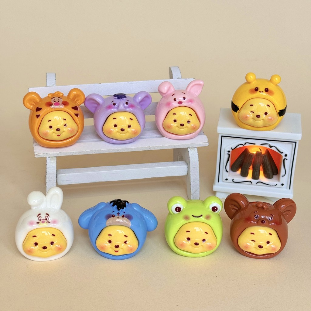 8ชิ้นหมีหมีพูห์กับสัตว์หมวกเรซิ่นเสน่ห์สําหรับ ทําเอง(15-13)