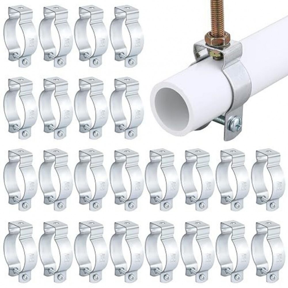 EMT Conduit ไม้แขวนเสื้อ 25 ชิ้นเหล็กชุบสังกะสีพร้อมสลักเกลียวสําหรับการติดตั้งที่ปลอดภัย