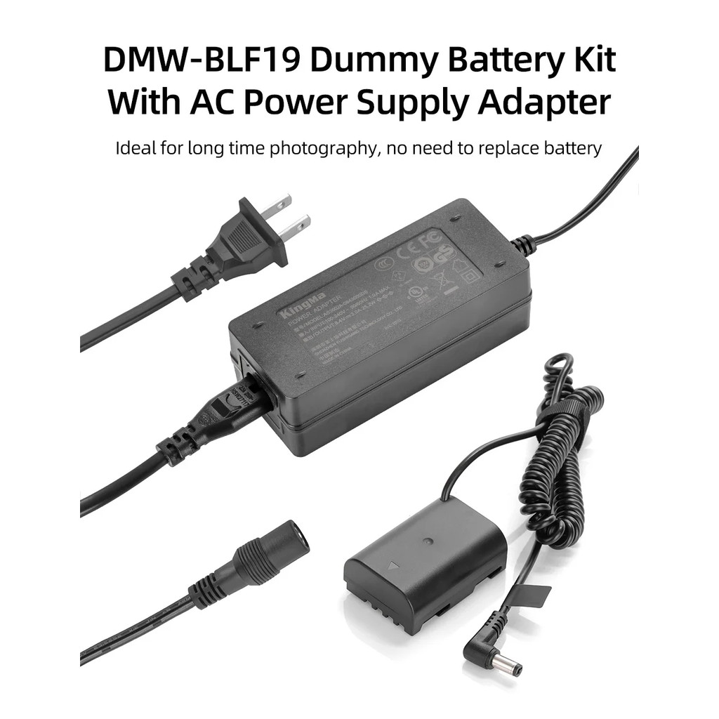 KingMa DMW-BLF19E BLF19 Dummy แบตเตอรี่ AC Power Supply Adapter สําหรับ Panasonic Lumix DMC-GH5 GH5S