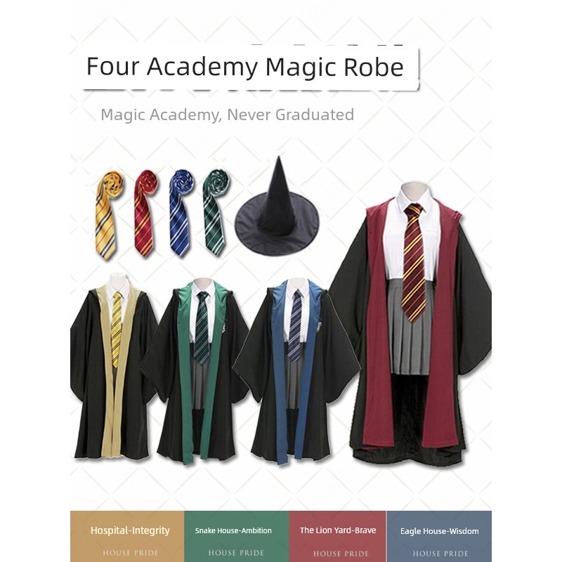 ชุดแฮรี่เสื้อผ้าเสื้อคลุมวิเศษ Potter College Uniform cos Uniform Hogwarts School Uniform Suit Perip