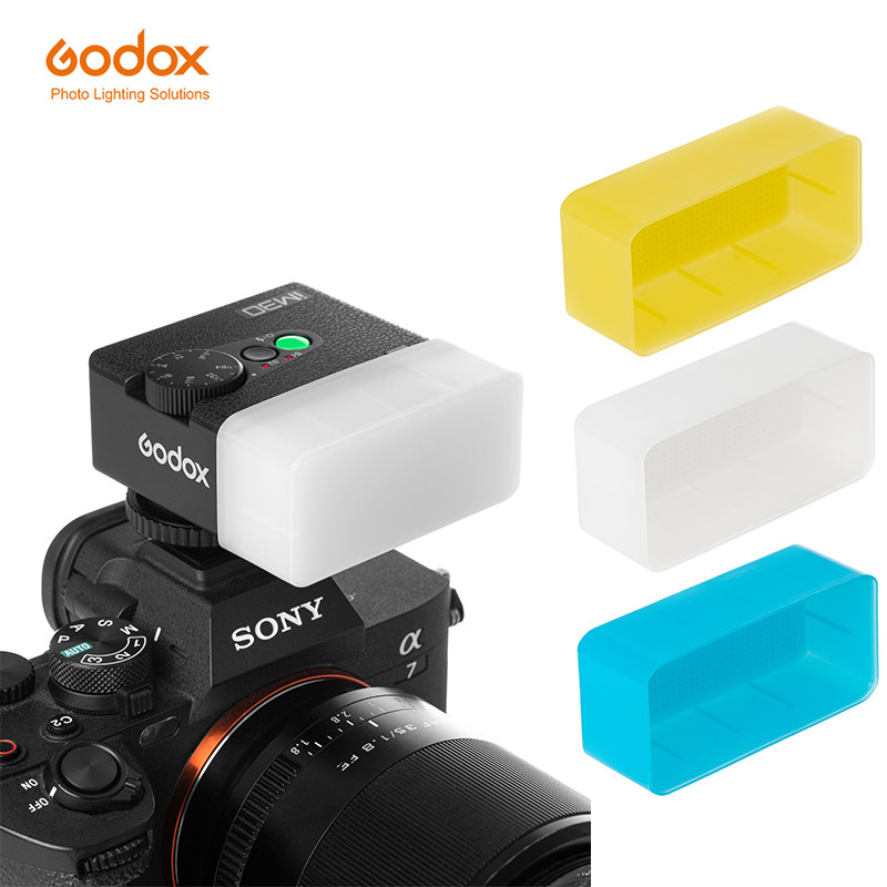 สําหรับ Godox IM30 IM20 IM22 iA32 Mini Retro Flash เฉพาะ Speedlite แฟลชสีขาว/สีฟ้า/สีเหลือง Diffuser Soft Box Case - รูปที่ 2