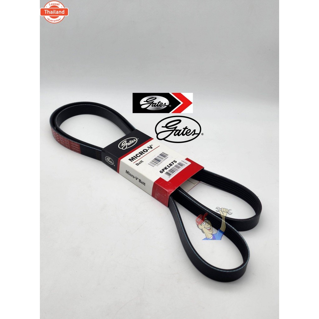 สายพานหน้าเครื่อง 6PK1875 Chev Cruze ครูซ1.6 Chev Optraออฟตร้า1.6 Chev Aveoอาวีโอ้1.4,1.66PK1875Gate