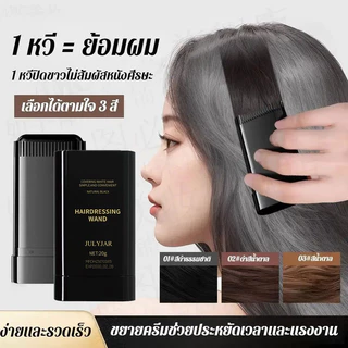 【2 แถม 2】แท่งผม, ย้อมผม, ปกปิดผมหงอก,หวี/แท่งย้อมผม กันน้ำ กันเหงื่อ ครอบคลุมทางกายภาพติดทนนาน พร้อมหวี 20g