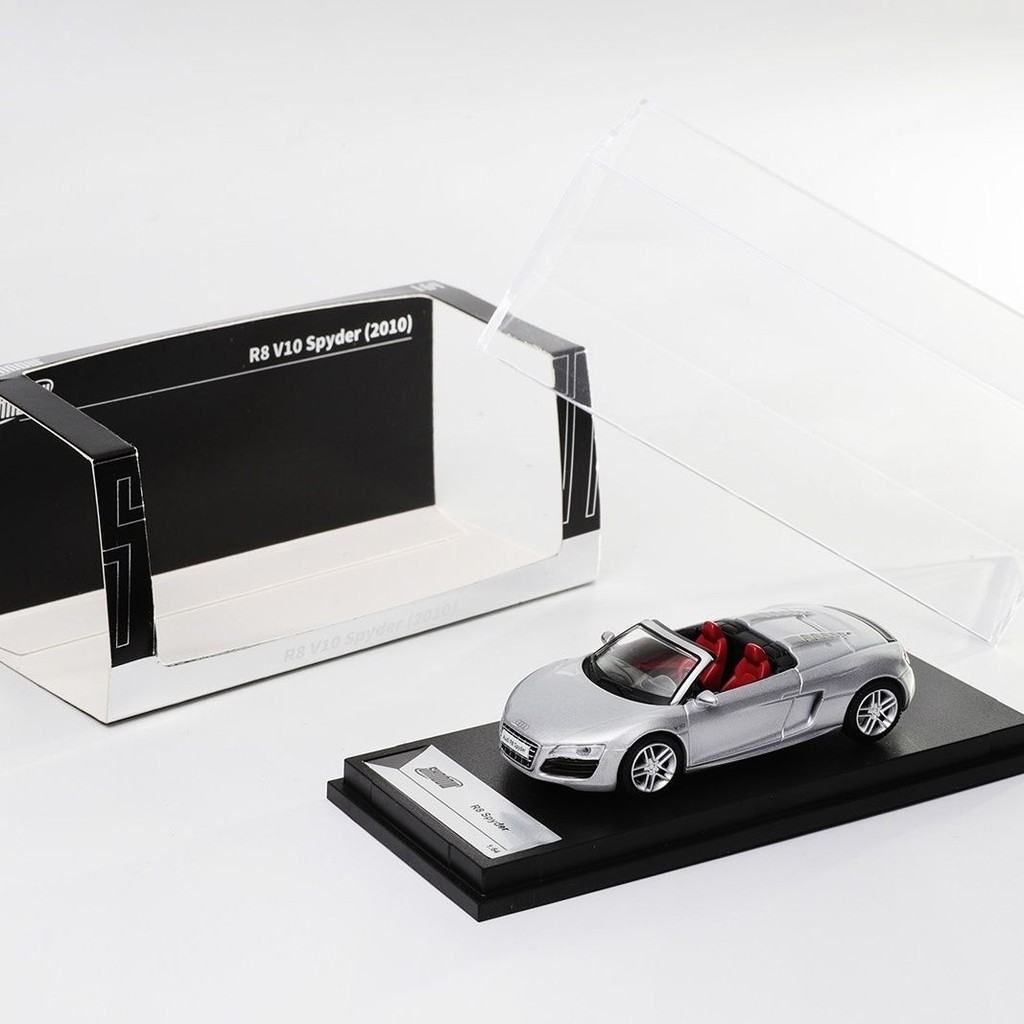 SHADOW 1: 64 Audi R8 V10 Spyder Convertible โลหะผสมจําลองรถรุ่นคอลเลกชันเครื่องประดับ