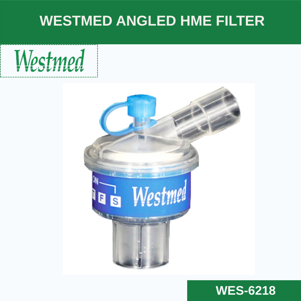 Westmed Angled HME Filter ฟิลเตอร์ดักความร้อนความชื้น พร้อมกรองแบคทีเรียและไวรัส [WES-6218]