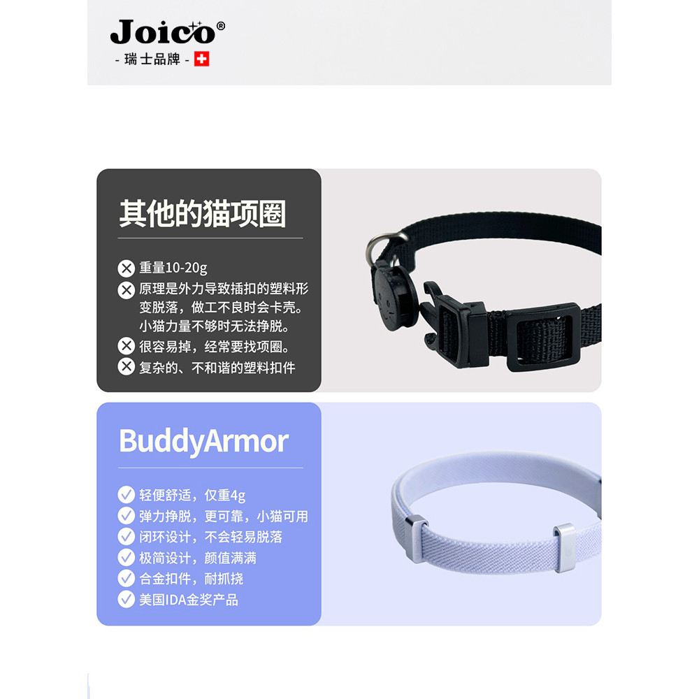 JOICO Swiss Mi Collar Anti-Suffocation Anti-Lost Brand Lettering Brand AirTag Collar