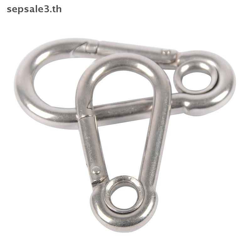 # TH # M4 M5 M6 M7 M8 Stainless Steel Carabiner Carbine Snap Hook พร้อมตาไก่สปริง Buckle Key Ring .
