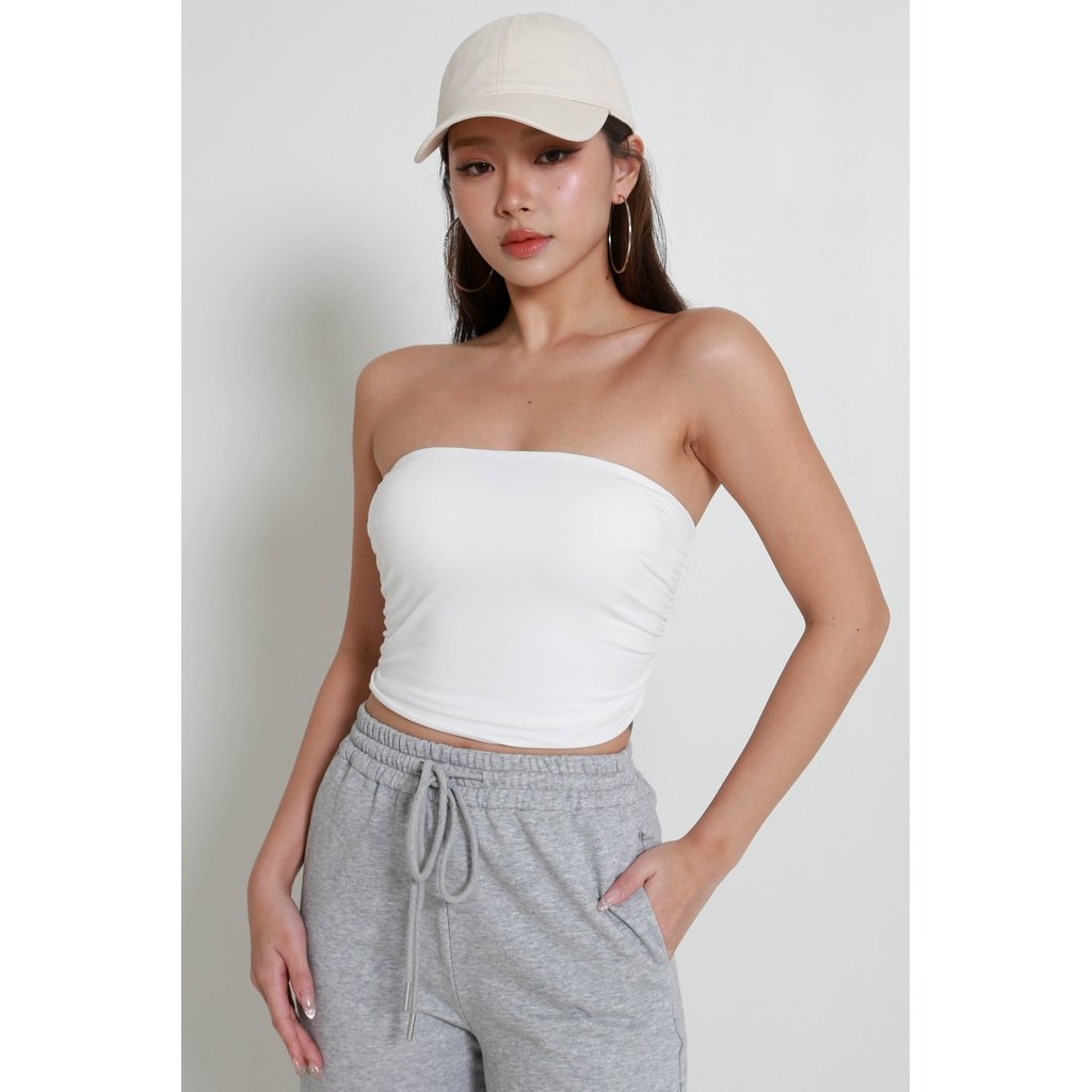 Zena Curve Ruch Tube Top (สีขาว)