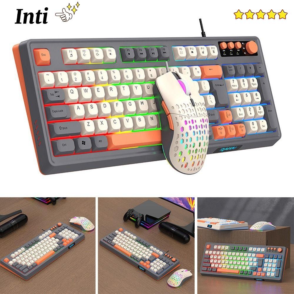 คีย์บอร์ด INTI RAID T98, คีย์บอร์ดเมาส์ชุด, การเชื่อมต่อ USB 98 เค้าโครงคีย์ Luminous Gaming Mechani