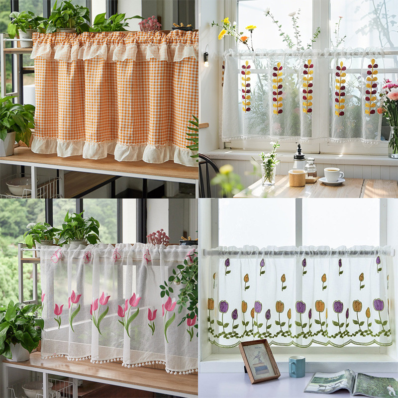 แนะนำ ผ้าม่าน ผ้าม่านครึ่งหน้าต่าง หลากหลายรูปแบบ ผ้าม่านลายสก็อตแบบสั้น ในครัว ครึ่งหน้าต่าง สไตล์มินิมอล ราคาพิเศษ มีเก็บเงินปลายทาง