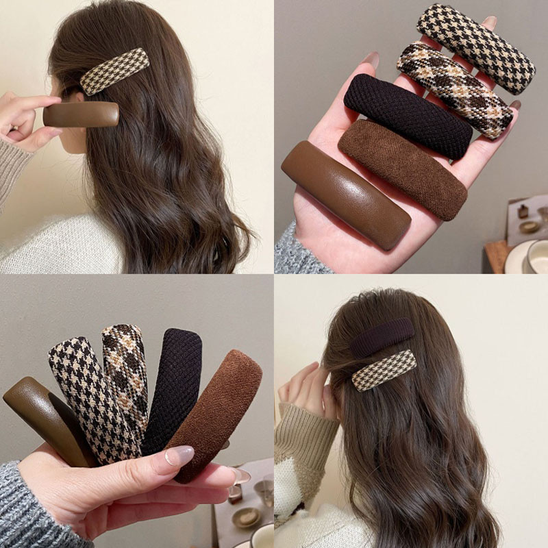 กิ๊บติดผมด้านข้างสีกาแฟ ออกแบบอย่างประณีต | กิ๊บปัง multifunctional สำหรับทุกวัน