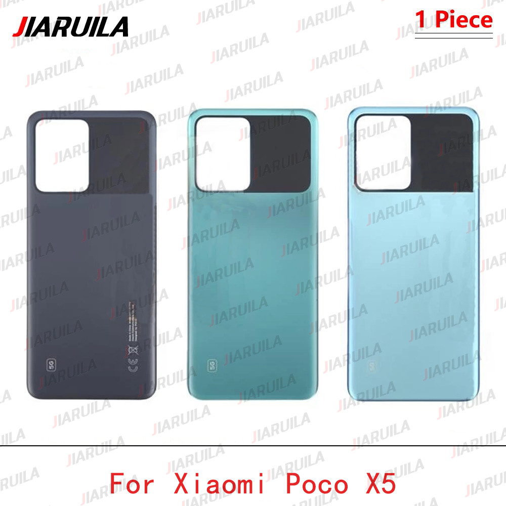 สําหรับ Xiaomi Poco X5 5G ฝาหลังกระจกด้านหลังฝาครอบด้านหลัง + LOGO