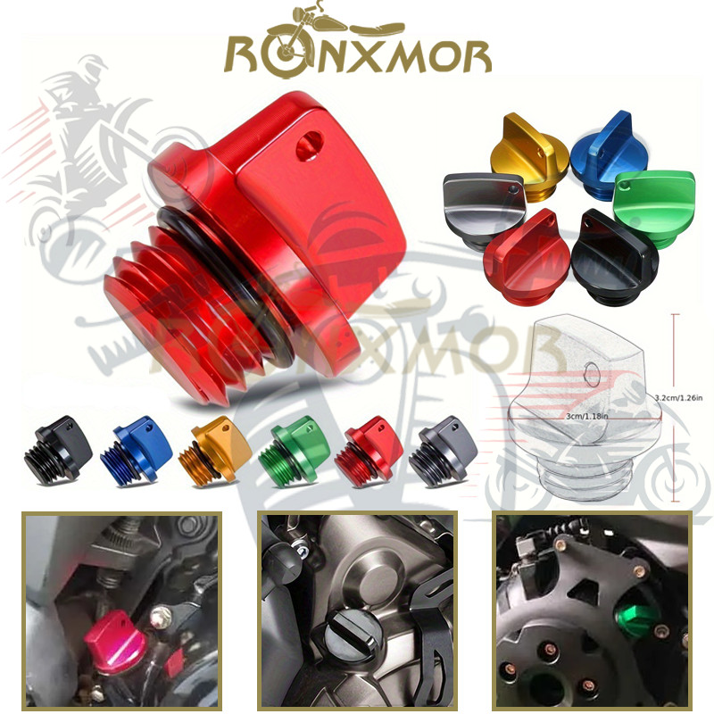 RONXMOR 1PC รถจักรยานยนต์เกลียวน้ํามัน M20*2.5 น้ํามันฝาครอบปลั๊กสําหรับ CBR 250RR 1000RR CR125R CRF