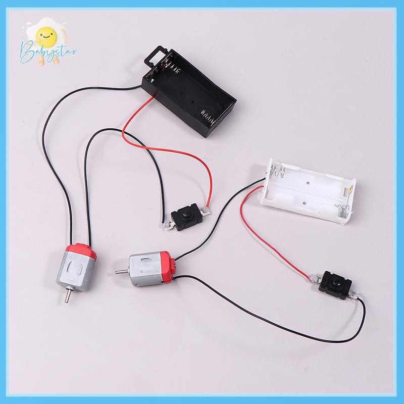 [Inthehot-t] สีดําสีขาว 130 ชุดมอเตอร์พร้อม 2xAA Battery Storage Case และ Switch 16500 RPM Mini DIY 