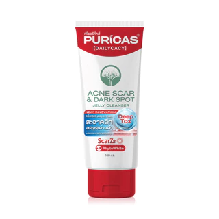 Puricas Acne Scar Dark Spot Jelly Cleanser 100ml เพียวริก้าส์ คลีนเซอร์เนื้อเจลลี่ที่เปลี่ยนเป็นฟองโฟมธรรมชาติ.