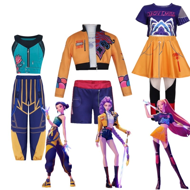 ชุดคอสเพลย์ Halloween K-Pop Demon Hunters สไตล์ZOEY, RUMI, MIRA สำหรับเด็กหญิง อายุ 4-10 ปี