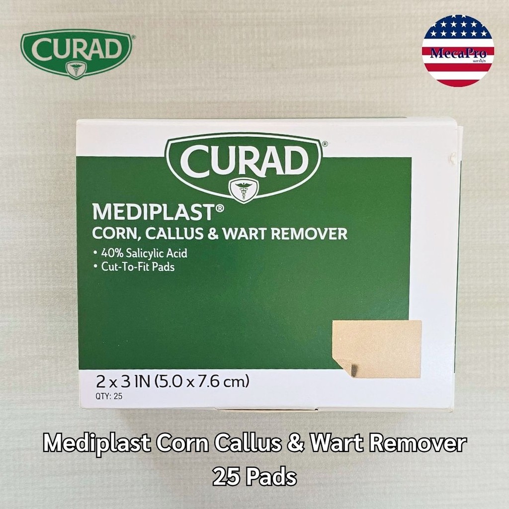 Curad® Mediplast Corn Callus & Wart Remover 25 Pads แผ่นแปะตาปลา แผ่นแปะหนังหนาด้าน