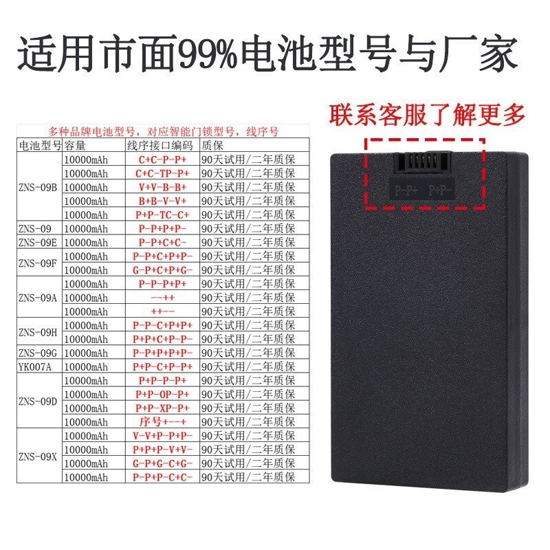 Huayue ล็อคลายนิ้วมือสมาร์ทประตูล็อครหัสล็อคแบตเตอรี่ลิเธียม 5000mAh โรงงานเดิมของแท้ YC03/YC04 ประเ