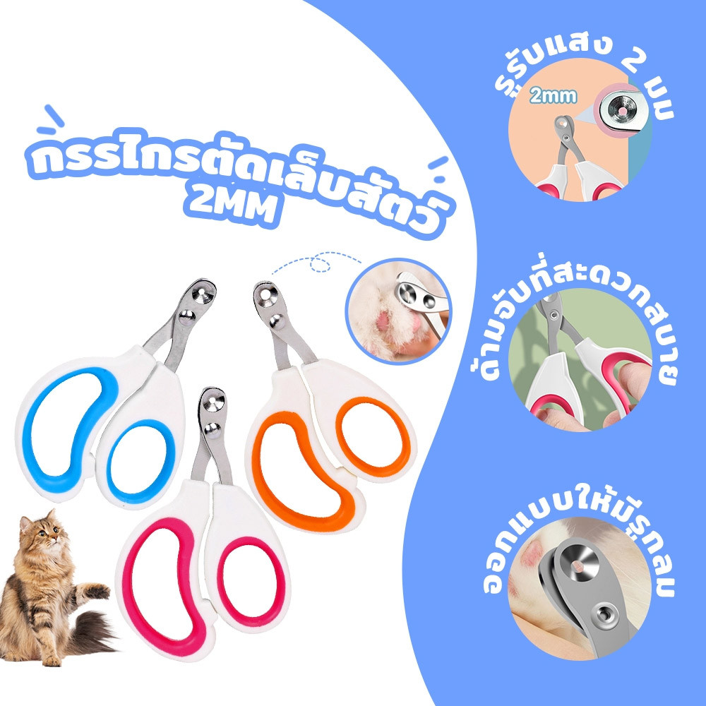 🐱🐰✂️ที่ตัดเล็บแมว กรรไกรตัดเล็บแมว กรรไกรตัดเล็บสัตว์ ทรงกลม ป้องกันการตัดไปที่เส้นเลือดของแมว กรรไกรตัดเล็บสแตนเลสสุนัข