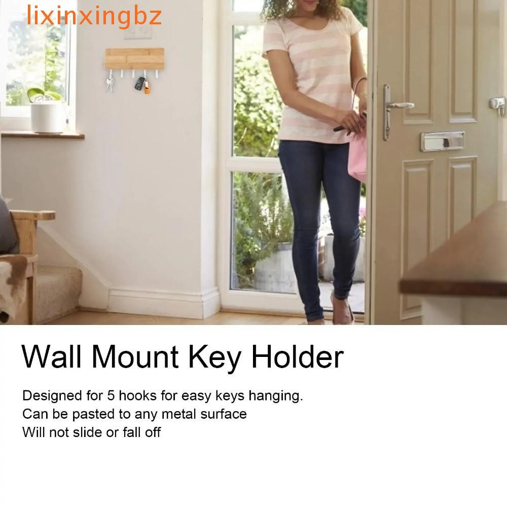 ลิซินซิงbzตะขอติดผนัง,5ตะขอวินเทจไม้กุญแจแขวน,ตกแต่งบ้านชั้นวางหมัดฟรีจัดเก็บที่เก็บกุญแจออแกไนเซอร์