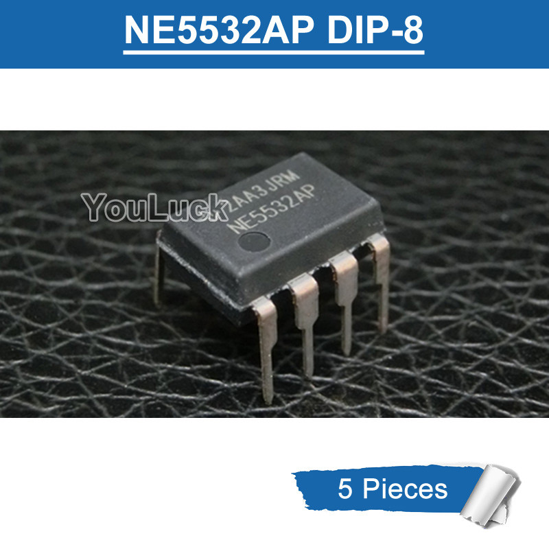5pcs Original NE5532AP DIP-8 Dual Low-Noise Operational Amplifier Chip IC ใหม่