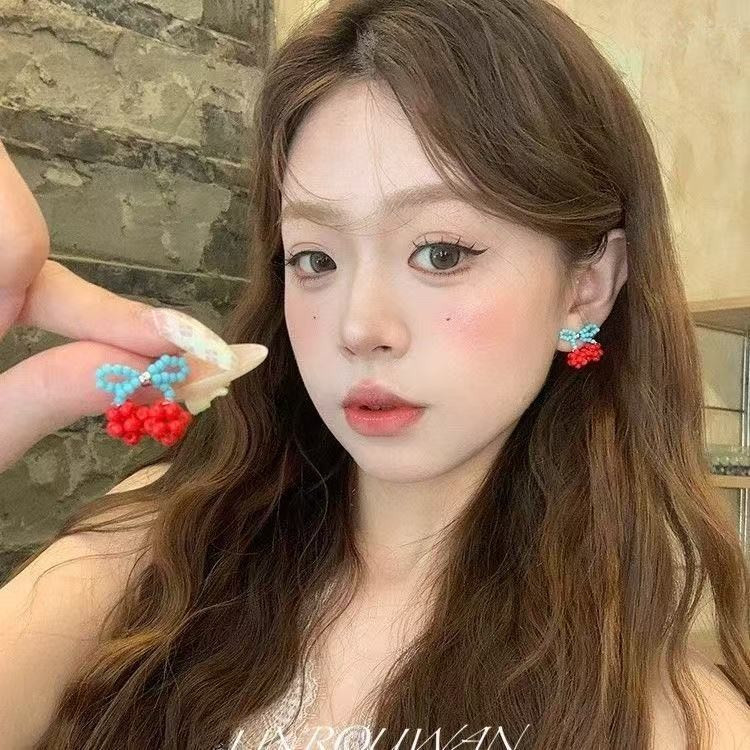 ต่างหูแฮนด์เมดลูกปัด สไตล์ย้อนยุค น่ารักแบบญี่ปุ่น ราคา ถูกที่สุด ดีลบีเคเค แกลเลอรีภาพที่ 2