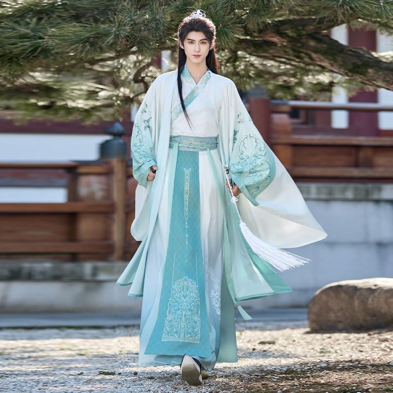 Original Hanfu Cloud Song Wei Jin สไตล์ Cross Collar เอวยาวเครื่องแต่งกายโบราณผู้ชายผู้หญิง cp Xianx