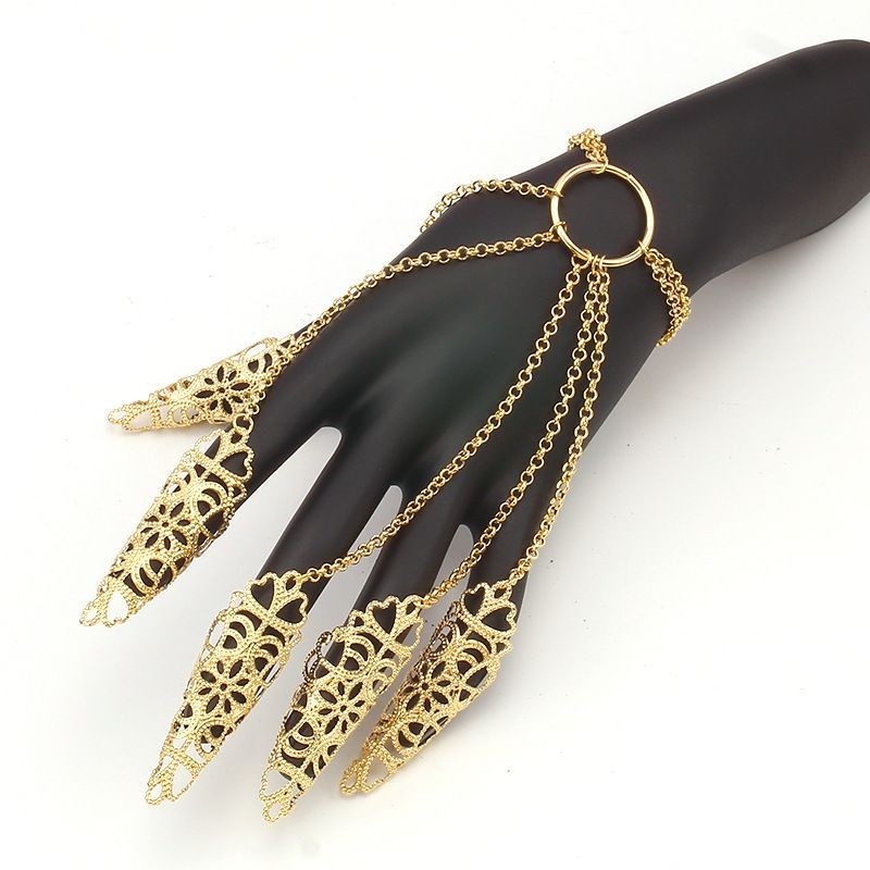 สร้อยข้อมือและแหวนสไตล์โกธิคพังก์ ตกแต่งด้วยโซ่ เหมาะสำหรับเครื่องประดับในงานฮาโลวีน - รูปที่ 6