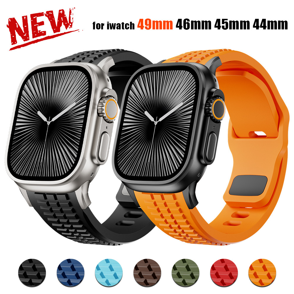 สายยางหรูหราสําหรับ iWatch Ultra 3 2 Series 11 10 9 8 7 6 SE Sport Band สําหรับ iWatch 44 มม.45 มม.46 มม.49 มม.Correa สร้อยข้อมือ
