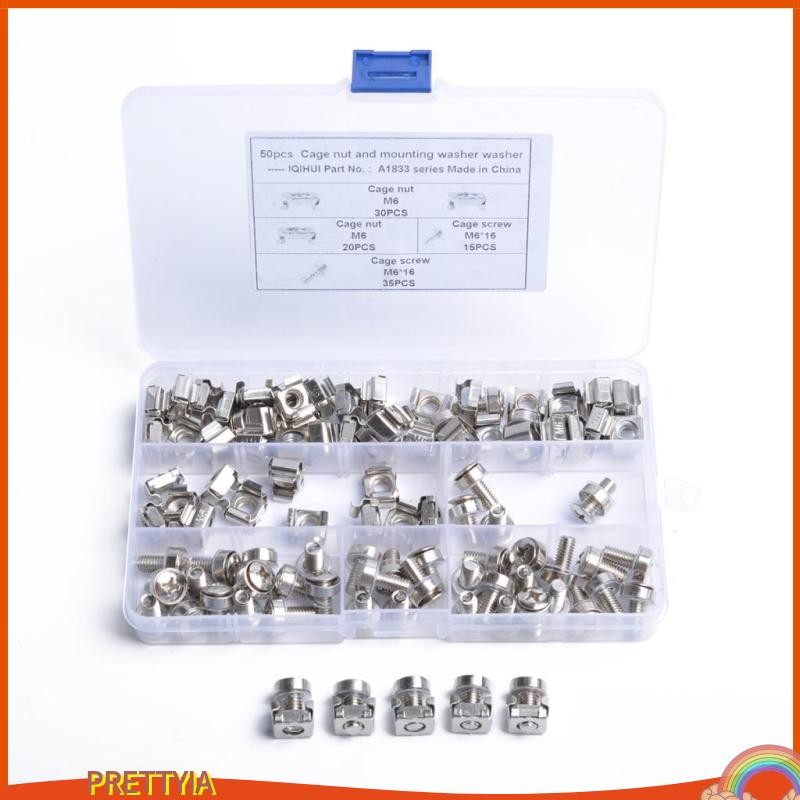 [PrettyiaPH] ชุดเมาท์ RACK 19" M6 CAGE NUTS, BOLTS &