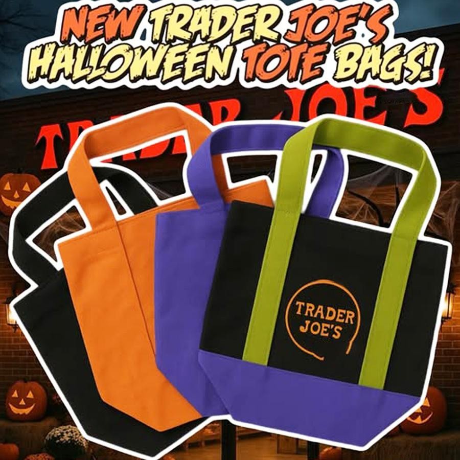 Trader Joes Mini Halloween Canvas Tote Bag เคล็ดลับหรือรักษากระเป๋า 4 สีจํากัด sarhanvn