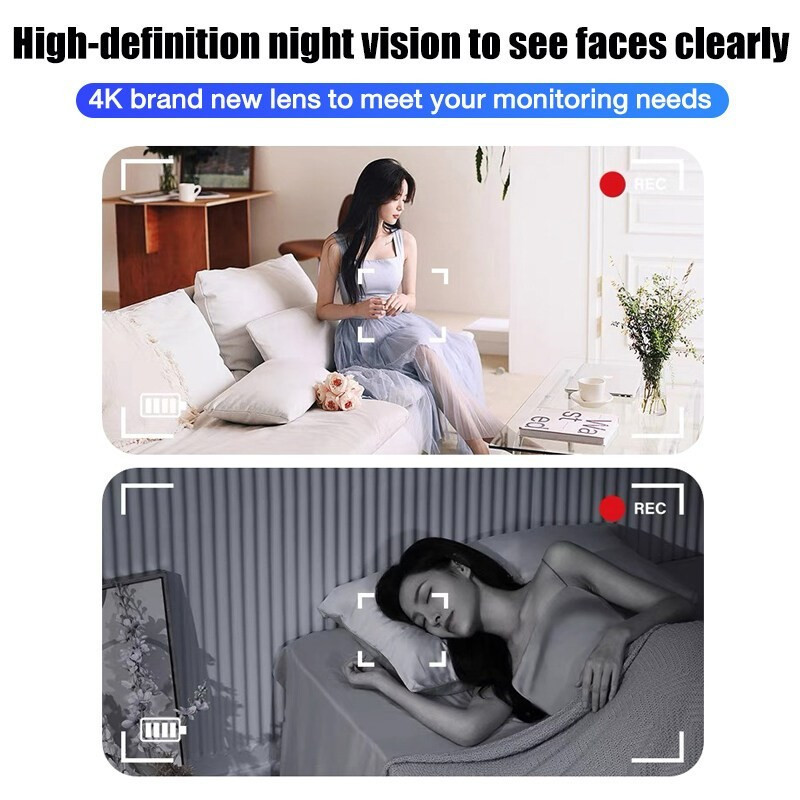 4K กล้องวงจรปิดขนาดเล็กที่ซ่อนอยู่ไร้สาย HD + 32G การ์ดหน่วยความจํา + 8 ล้านพิกเซลกล้องขนาดเล็กกล้องขนาดเล็ก - รูปที่ 5