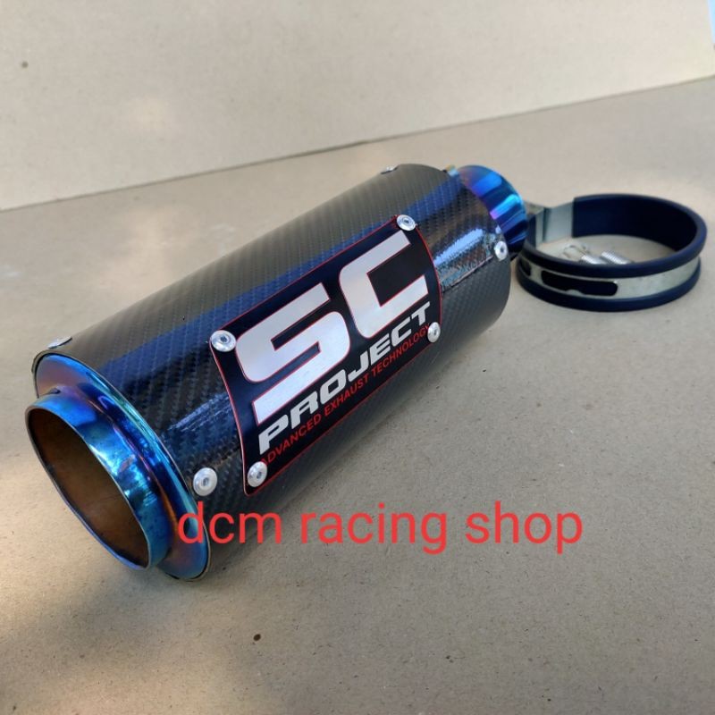SC PROJECT CARBON RACING EXHAUST BLUE END SILENCER เท่านั้น SC PROJECT CARBON BLUE END EXHAUST