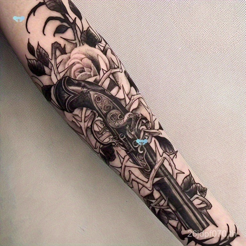 สติ๊กเกอร์รอยสักสมุนไพร ขนาดใหญ่ 6 ชิ้น Musket Element5 D69S