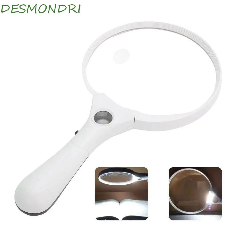 DESMONDRI แว่นขยาย 25x,พร้อมไฟ 3LED แว่นขยายมือถือขนาดใหญ่พิเศษ,อเนกประสงค์ Illuminated HD 137 มม.Lo