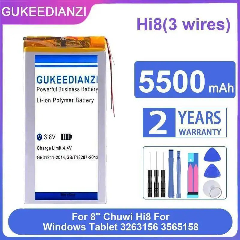 5500Mah พลังที่เชื่อถือได้สําหรับ Chuwi HI 8 Windows 3263156 3565158 แท็บเล็ต Hi8 3 สายแบตเตอรี่ประส