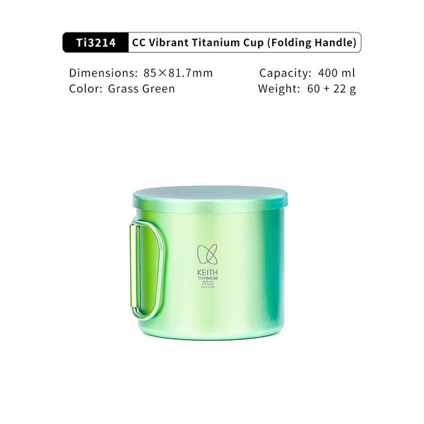 Radiant Spectrum Keith Titanium Ti3214 Titanium cup 400ml [สินค้านําเข้าของแท้]