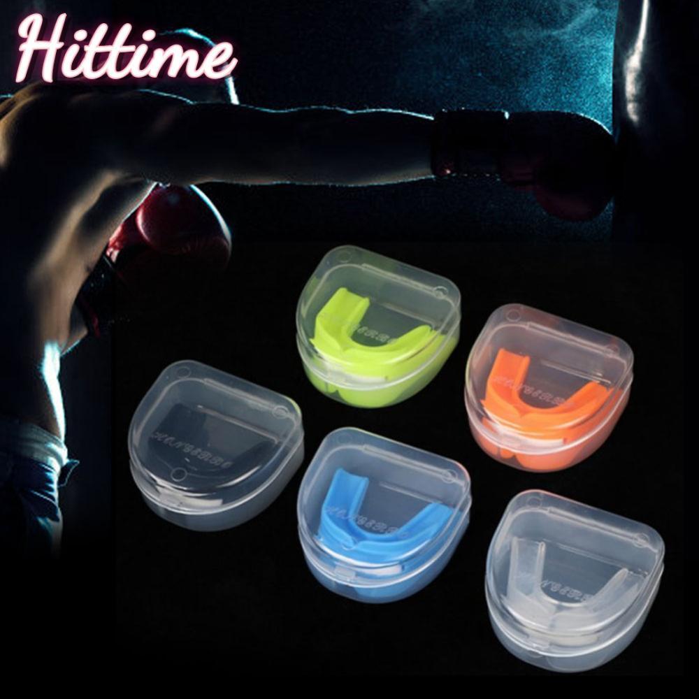 HITTIME 1 PC Double-Layer EVA ฟันบาสเกตบอลมวย Sanda Taekwondo Anti-Bite Anti-Wear ฟัน GUARD C7U3