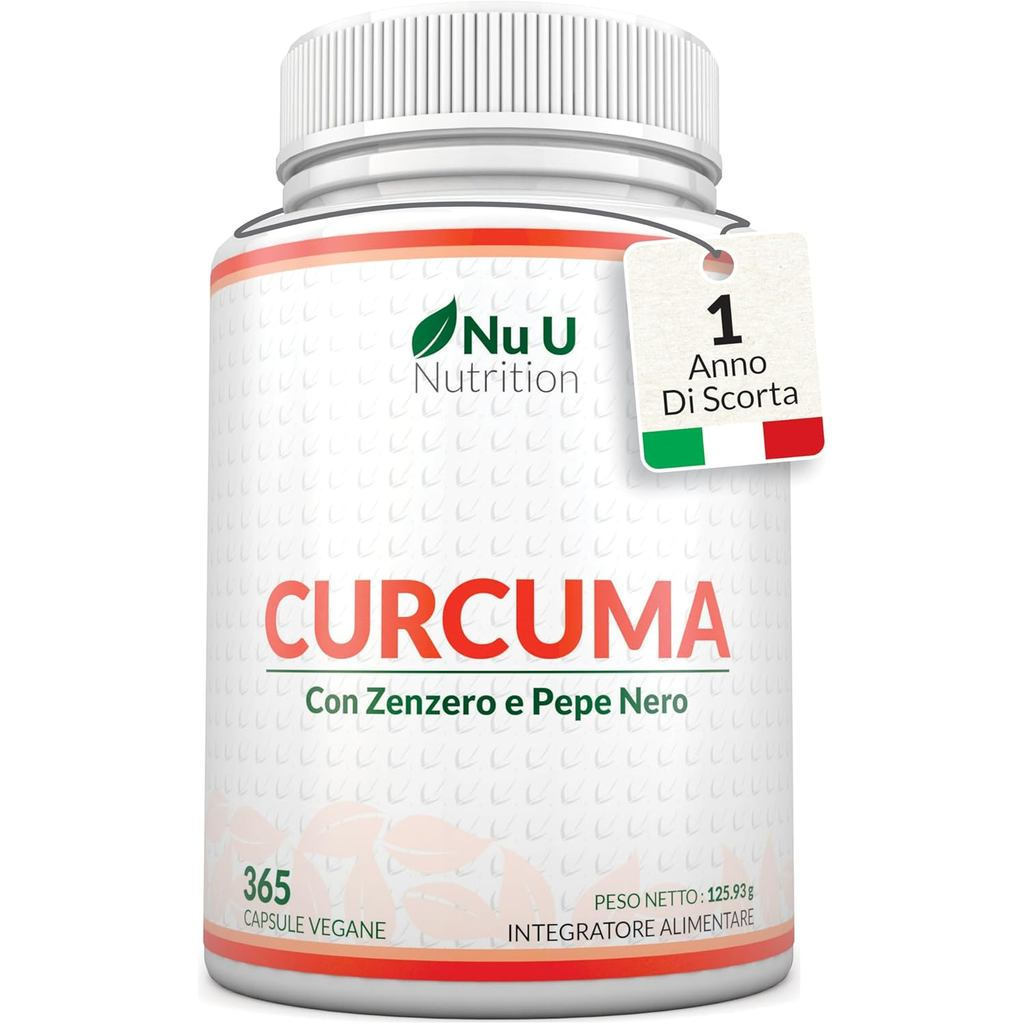 ขมิ้น 1520มก. พร้อมขิงและพริกไทยดํา - 365 แคปซูลมังสวิรัติ - โดสสูงของผง Curcumin - Curcuminoids 95%