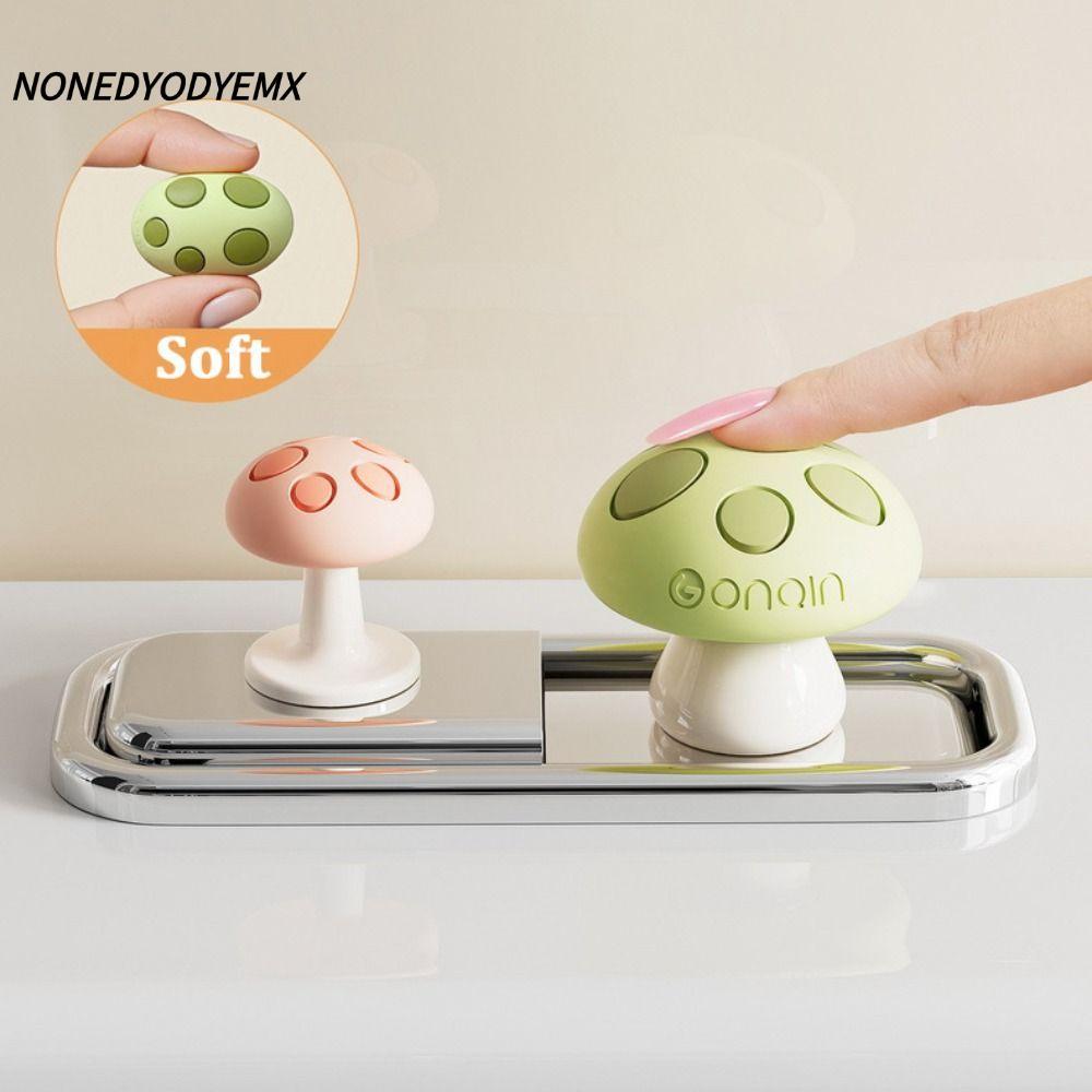 NONDYOMX ปุ่มกดถังชักโครก,ตัวป้องกันเล็บปุ่มกดห้องน้ํารูปเห็ด,กาว Creative Multifunctional Toilet Presser