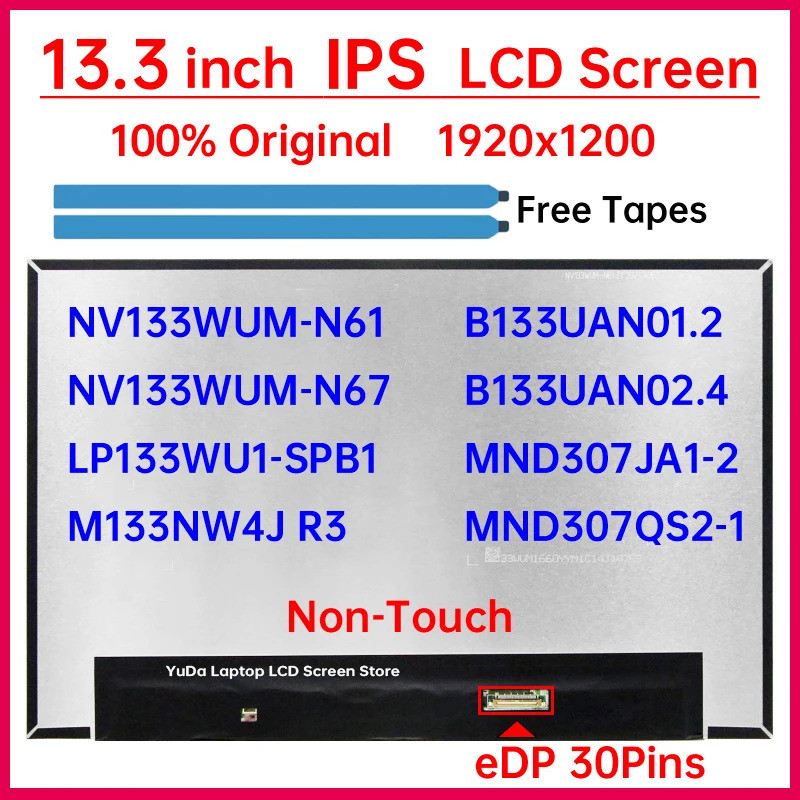 13.3 นิ้วแล็ปท็อปหน้าจอ LCD สําหรับ Lenovo ThinkPad L13 X13 Gen 3 Gen 4 Gen 5 จอแสดงผล Matrix แผงเปล