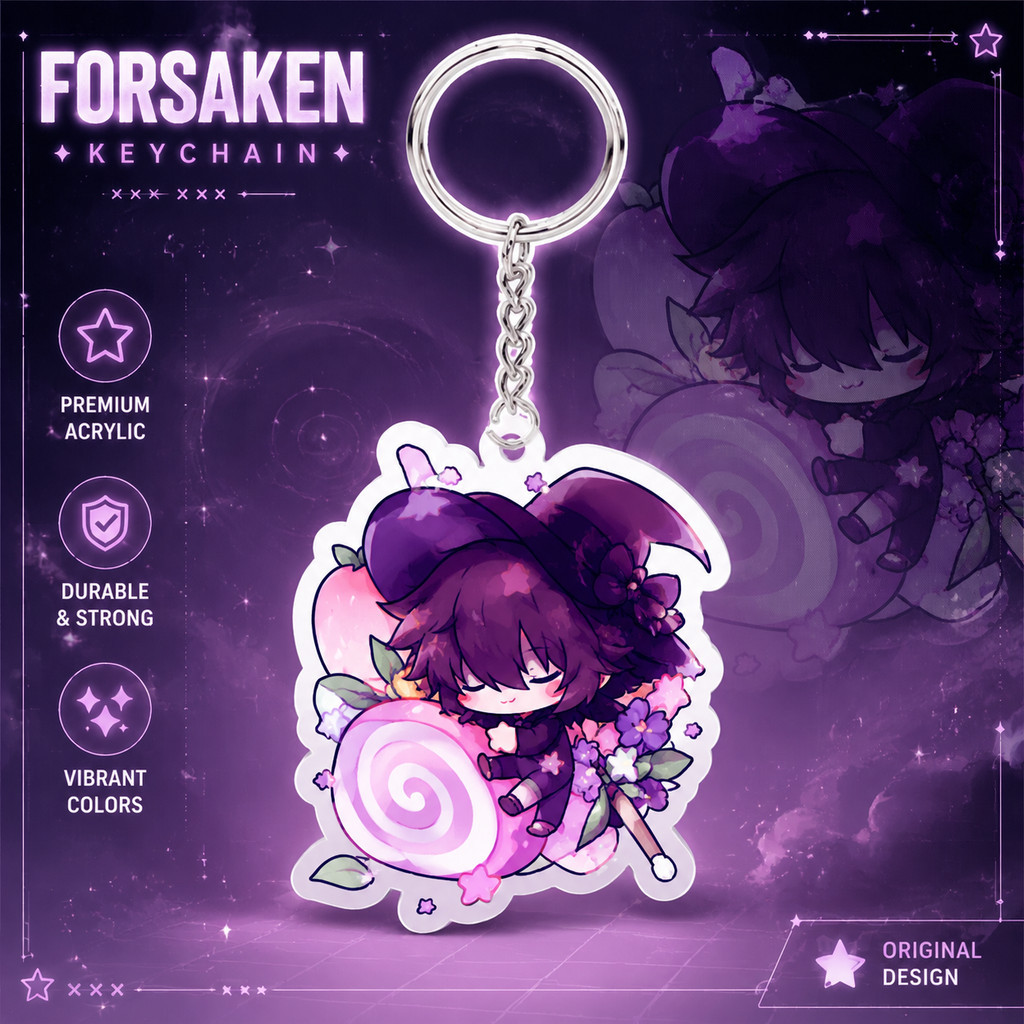 Ganci / Gantungan Kunci Akrilk ROBLOX FORSAKEN AZURE พร้อมเค้ก